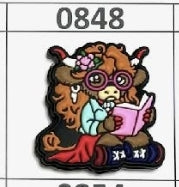 0848-  Reading Cow w Glasses Focal Bead