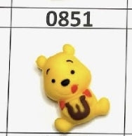 0851- 3D Yellow Bear w Hunny Focal Bead