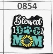 0854- Blessed Dog Mom Focal Bead