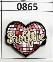 0865- Swiftie Disco Heart Focal Bead