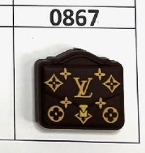 0867- Brown Love Briefcase Focal Bead