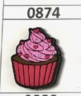 0874- Pink Cupcake Focal Bead