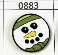 0883- Green Snowman Focal Bead