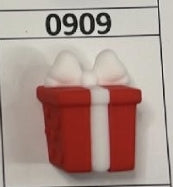 0909-  Red Present Focal Bead