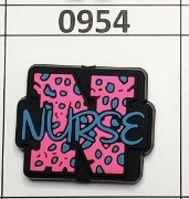0954- Pink Leopard Nurse Focal Bead