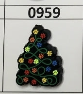 0959- Paw Christmas Tree Focal Bead