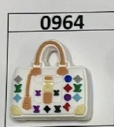 0964- White Love Purse Focal Bead