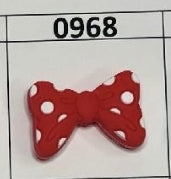 0968- Red Bow Focal Bead
