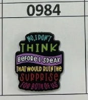 0984- Think Before I Speak Focal Bead