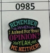 0985- Remember When Focal Bead