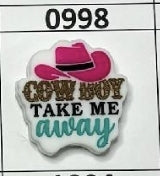 0998- Cowboy Take Me Away Focal Bead