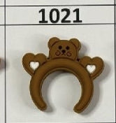 1021- Teddy Heart Bead Band Focal Bead