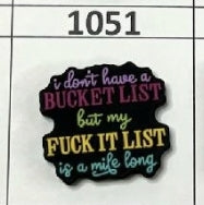 1051- Bucket List Focal Bead