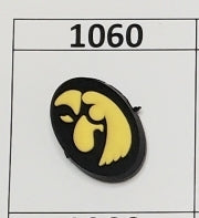 1060- Iowa Black & Gold Focal Bead