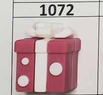 1072- Dark Pink Gift No Hole Focal Bead
