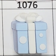 1076- Blue Gift No Hole Focal Bead