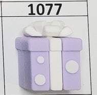 1077- Purple Gift No Hole Focal Bead