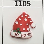 1105- 3D HoHoHo Hat Focal Bead