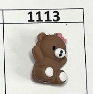 1113- 3D Brown Teddy Focal Bead