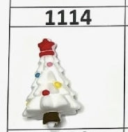1114- 3D White Christmas Tree Focal Bead