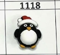1118- 3D Penguin Focal Bead