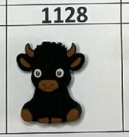 1128- Black Highland Cow Focal Bead