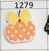 1279- Orange Polka Dot Focal Bead