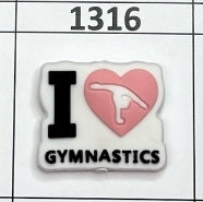 1316- I Love Gymnastics Focal Bead