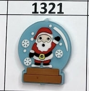 1321- Santa Snowglobe Focal Bead