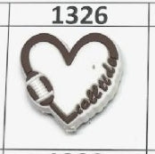 1326- Roll Tide Heart Focal Bead