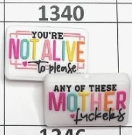 1340- You're Not Alive to Please Focal Bead