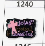 1240- Jesus Football Sweet Tea Focal Bead