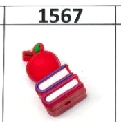 1567- 3D Books w Apple Focal Bead