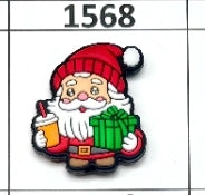 1568- Santa w Gift Focal Bead