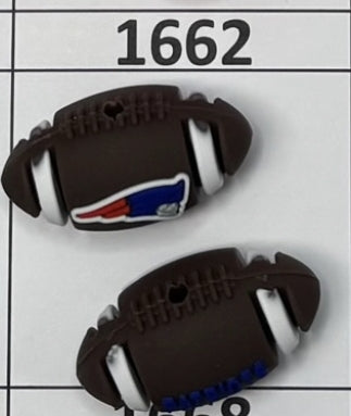 1662- 3D Pat Football Focal Bead