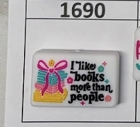 1690- Books More Than People Focal Bead