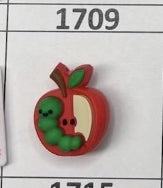 1709- 3D Apple w WormFocal Bead