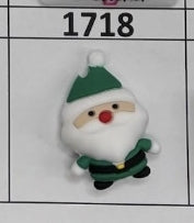 1718- 3D Green Santa Focal Bead