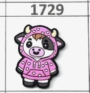 1729- Pink Raincoat Cow Focal Bead