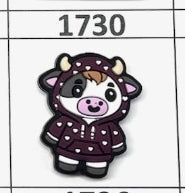 1730- Dark Maroon Raincoat Cow Focal Bead