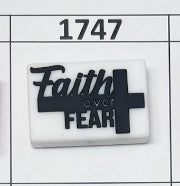 1746- Faith Over Fear White Focal Bead