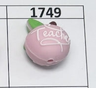 1748-3D Thank You Teacher Apple Light Pink Focal Bead
