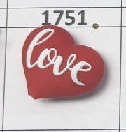 1751- 3D Love Heart Focal Bead