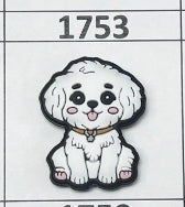 1753- White Puppy Focal Bead