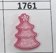 1761- Pink Christmas Tree Focal Bead