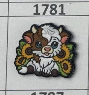 1781- Sunflower Cow Focal Bead