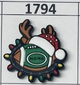 1794- Christmas Football Mama Focal Bead