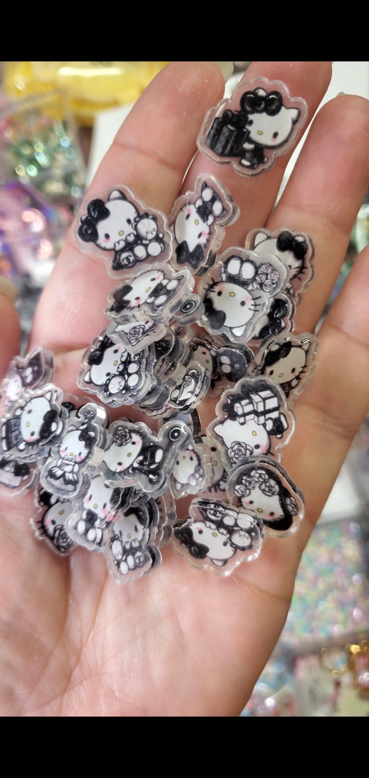 Black and White Kitty Acrylics