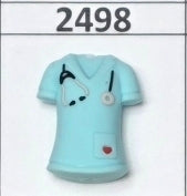 2498- 3D Scrub Top Blue