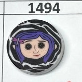 1494- Cora Round Printed Focal Bead